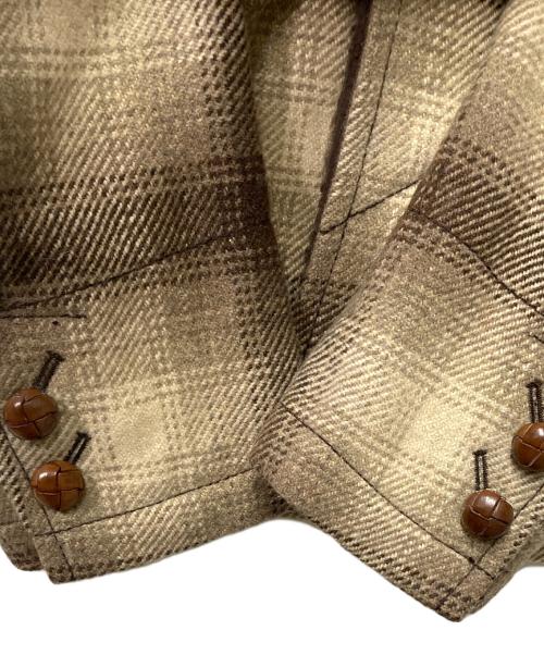NUMBER (N)INE（ナンバーナイン）NUMBER (N)INE (ナンバーナイン) 08AW チェックボアジャケット F08-NJ021 ベージュ×ブラウン サイズ:2の古着・服飾アイテム