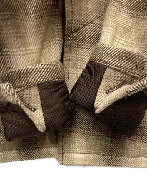 NUMBER (N)INE（ナンバーナイン）NUMBER (N)INE (ナンバーナイン) 08AW チェックボアジャケット F08-NJ021 ベージュ×ブラウン サイズ:2の古着・服飾アイテム