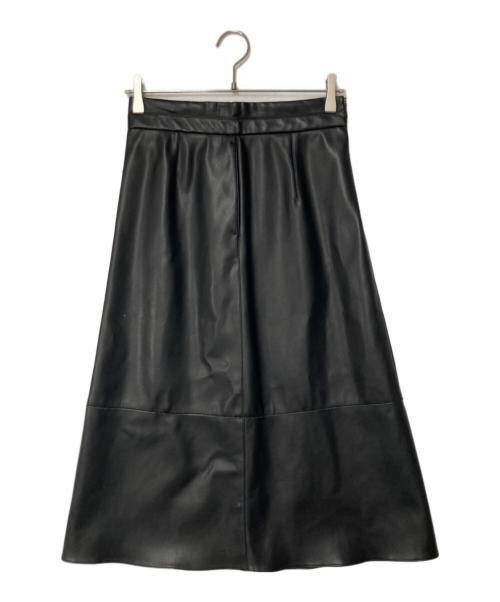 BALLSEY（ボールジィ）BALLSEY (ボールジィ) レザーライククロス トラペーズスカート ブラック サイズ:36の古着・服飾アイテム