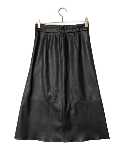 BALLSEY（ボールジィ）BALLSEY (ボールジィ) レザーライククロス トラペーズスカート ブラック サイズ:36の古着・服飾アイテム