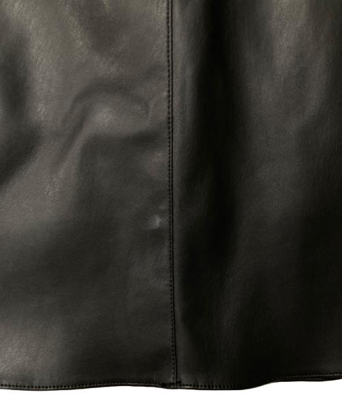 BALLSEY（ボールジィ）BALLSEY (ボールジィ) レザーライククロス トラペーズスカート ブラック サイズ:36の古着・服飾アイテム