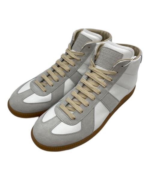 Martin Margiela 22（マルタンマルジェラ 22）Martin Margiela 22 (マルタンマルジェラ 22) REPLICA HIGH TOP GERMAN TRAINER/レプリカ ハイトップ ジャーマン トレーナー ホワイト×グレー サイズ:41 未使用品の古着・服飾アイテム