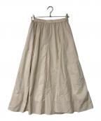 23区ニジュウサンク）の古着「【洗える】ナイロンコットンタフタ フレアスカート」｜ベージュ