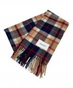 MACKINTOSH PHILOSOPHYマッキントッシュ フィロソフィー）の古着「チェックカシミアマフラー」｜レッド×ベージュ×ネイビー