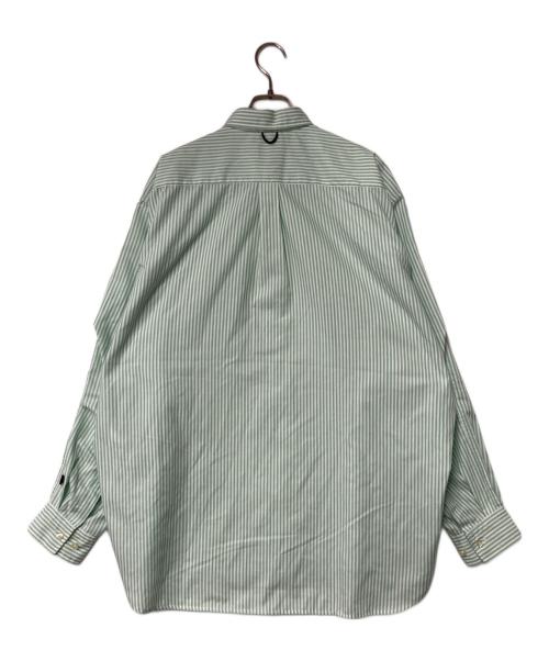 DAIWA PIER39（ダイワ ピア39）DAIWA PIER39 (ダイワ ピア39) TECH BUTTON DOWN SHIRTS L/S OXFORD ストライプボタンダウンシャツ BE-86023 グリーン×ホワイト サイズ:Ｍの古着・服飾アイテム