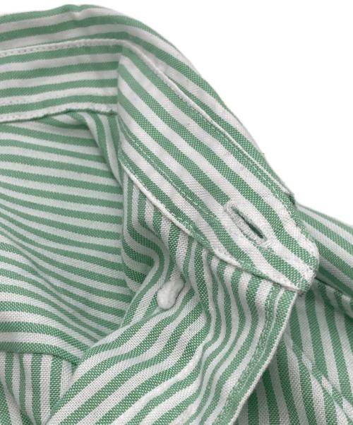DAIWA PIER39（ダイワ ピア39）DAIWA PIER39 (ダイワ ピア39) TECH BUTTON DOWN SHIRTS L/S OXFORD ストライプボタンダウンシャツ BE-86023 グリーン×ホワイト サイズ:Ｍの古着・服飾アイテム