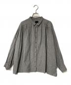 オオカミとフクロウオオカミトフクロウ）の古着「ギャザーシャツ portom23077」｜グレー