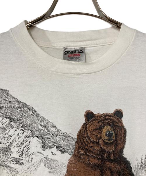 ONEITA（オニータ）ONEITA (オニータ) プリントTシャツ  90'ｓ U.S.A製 ホワイト サイズ:LARGEの古着・服飾アイテム
