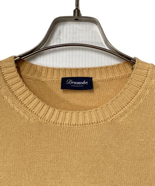 Drumohr（ドルモア）Drumohr (ドルモア) コットンクルーネックニット イエロー サイズ:48の古着・服飾アイテム