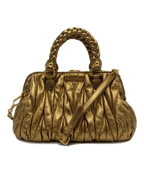 MIU MIU（ミュウミュウ）MIU MIU (ミュウミュウ) マテラッセ 2WAYバッグ London 2012 Special Edition 15/18 ゴールドの古着・服飾アイテム