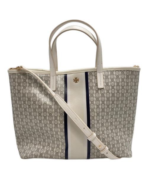 TORY BURCH（トリーバーチ）TORY BURCH (トリーバーチ) 2WAY トートバッグ　アイボリー×グレー　 アイボリー×グレーの古着・服飾アイテム