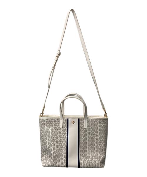 TORY BURCH（トリーバーチ）TORY BURCH (トリーバーチ) 2WAY トートバッグ　アイボリー×グレー　 アイボリー×グレーの古着・服飾アイテム