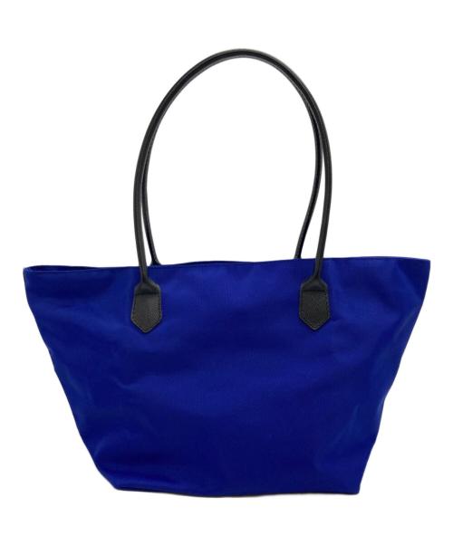 Herve Chapelier（エルベシャプリエ）Herve Chapelier (エルベシャプリエ) レザーハンドル舟型ショルダーL・コーデュラ ブルー×ブラックの古着・服飾アイテム