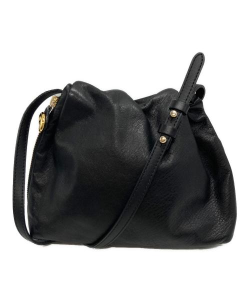 gem  by russet（ジェムバイラシット）gem  by russet (ジェムバイラシット) レザーショルダーバッグ　ブラック ブラックの古着・服飾アイテム