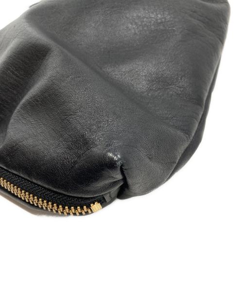 gem  by russet（ジェムバイラシット）gem  by russet (ジェムバイラシット) レザーショルダーバッグ　ブラック ブラックの古着・服飾アイテム