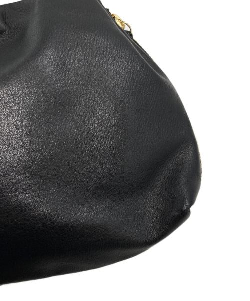 gem  by russet（ジェムバイラシット）gem  by russet (ジェムバイラシット) レザーショルダーバッグ　ブラック ブラックの古着・服飾アイテム