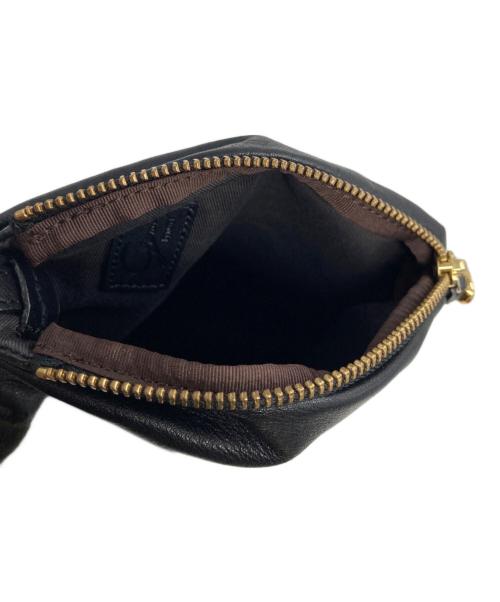 gem  by russet（ジェムバイラシット）gem  by russet (ジェムバイラシット) レザーショルダーバッグ　ブラック ブラックの古着・服飾アイテム