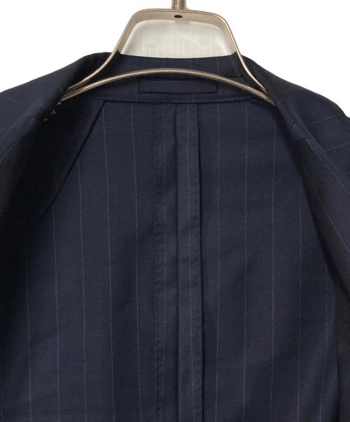LARDINI（ラルディーニ）LARDINI (ラルディーニ) ウールストライプ テーラードジャケット 仮切羽 段返り ブートニエール付 ネイビー サイズ:50 REGの古着・服飾アイテム