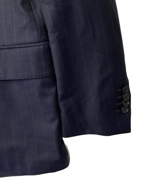 LARDINI（ラルディーニ）LARDINI (ラルディーニ) ウールストライプ テーラードジャケット 仮切羽 段返り ブートニエール付 ネイビー サイズ:50 REGの古着・服飾アイテム