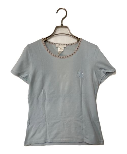 CELINE（セリーヌ）CELINE (セリーヌ) ロゴ刺繍 Tシャツ 29368/1237 スカイブルー サイズ:Mの古着・服飾アイテム