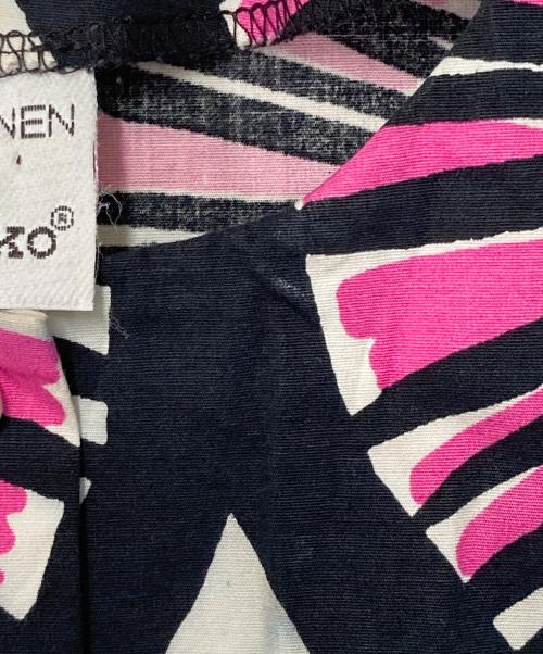 marimekko（マリメッコ）marimekko (マリメッコ) 総柄シャツワンピース ブラック×ピンク サイズ:36の古着・服飾アイテム