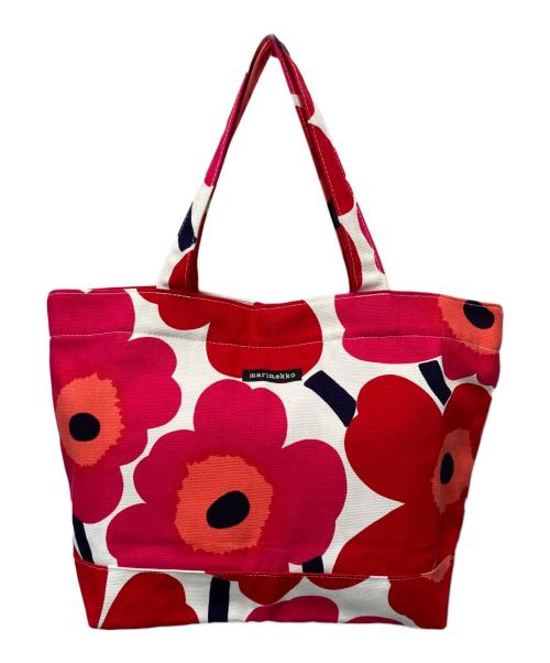 marimekko（マリメッコ）marimekko (マリメッコ) ウニッコ柄キャンバストートバッグ　ピンク×レッド ピンク×レッドの古着・服飾アイテム
