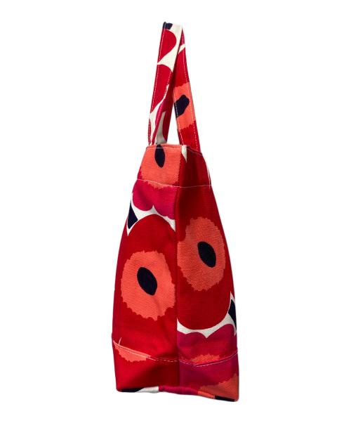 marimekko（マリメッコ）marimekko (マリメッコ) ウニッコ柄キャンバストートバッグ　ピンク×レッド ピンク×レッドの古着・服飾アイテム