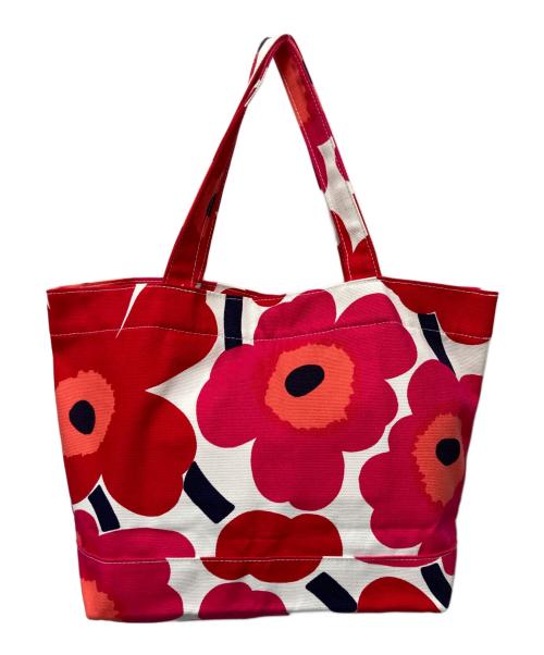 marimekko（マリメッコ）marimekko (マリメッコ) ウニッコ柄キャンバストートバッグ　ピンク×レッド ピンク×レッドの古着・服飾アイテム