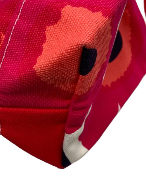 marimekko（マリメッコ）marimekko (マリメッコ) ウニッコ柄キャンバストートバッグ　ピンク×レッド ピンク×レッドの古着・服飾アイテム