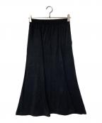 23区ニジュウサンク）の古着「【接触冷感/洗える】フィブリルツイル ギャザー スカート」｜ブラック