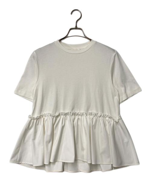 BALLSEY（ボールジィ）BALLSEY (ボールジィ) ジャージコンビ ペプラムプルオーバー アイボリー サイズ:36の古着・服飾アイテム