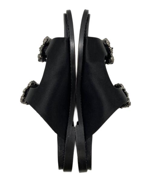 Manolo Blahnik（マノロブラニク）Manolo Blahnik (マノロブラニク) STURLUSHANGI ビジュー サンダル ブラック サイズ:36の古着・服飾アイテム