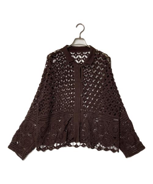 JOURNAL STANDARD relume（ジャーナルスタンダード レリューム）JOURNAL STANDARD relume (ジャーナルスタンダード レリューム) クロシェレースシャツ ブラウン サイズ:Fの古着・服飾アイテム