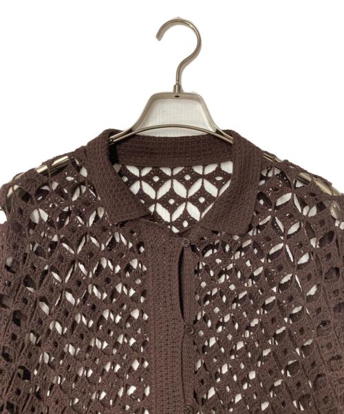 JOURNAL STANDARD relume（ジャーナルスタンダード レリューム）JOURNAL STANDARD relume (ジャーナルスタンダード レリューム) クロシェレースシャツ ブラウン サイズ:Fの古着・服飾アイテム