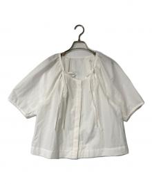 BEAUTY&YOUTH（ビューティーアンドユース）の古着「リボンギャザーブラウス」｜ホワイト