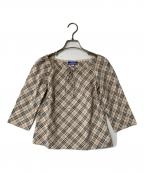 BURBERRY BLUE LABELバーバリーロンドンブルーレーベル）の古着「ノヴァチェックブラウス FE549-137 ノバチェック」｜ベージュ