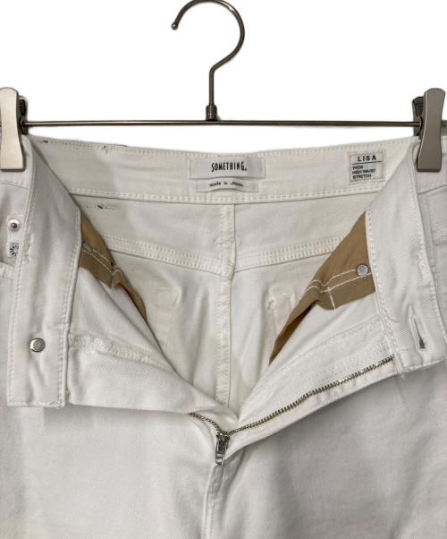 Something（サムシング）Something (サムシング) LISA ワイドデニムパンツ ホワイト サイズ:Mの古着・服飾アイテム