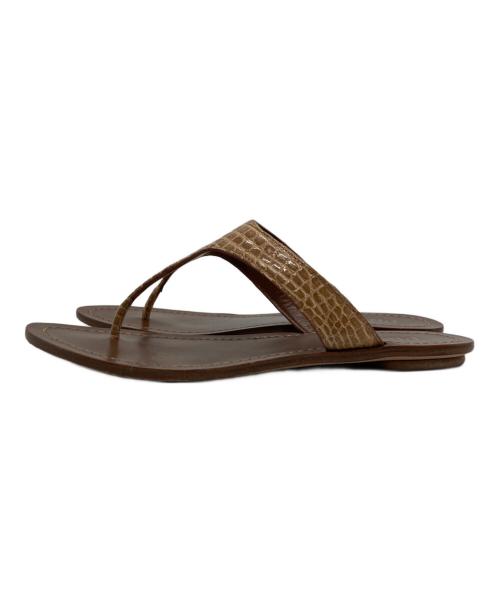 PRADA（プラダ）PRADA (プラダ) 型押しトングサンダル ブラウン サイズ:36の古着・服飾アイテム