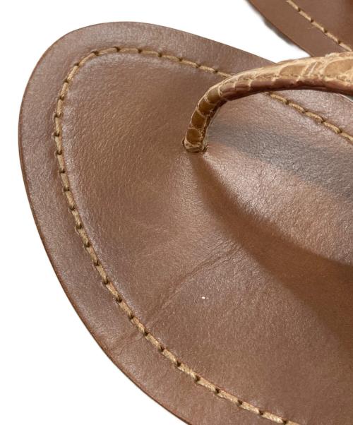 PRADA（プラダ）PRADA (プラダ) 型押しトングサンダル ブラウン サイズ:36の古着・服飾アイテム