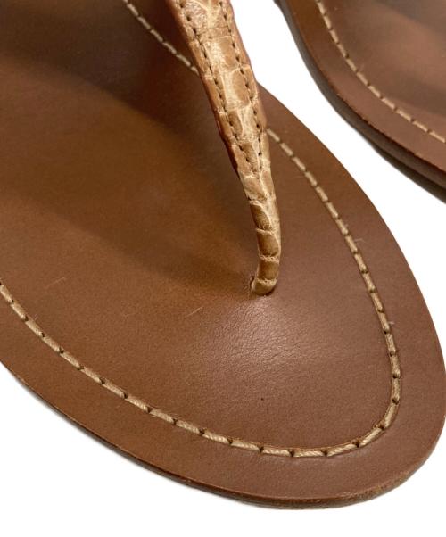 PRADA（プラダ）PRADA (プラダ) 型押しトングサンダル ブラウン サイズ:36の古着・服飾アイテム