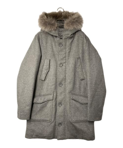 HERNO（ヘルノ）HERNO (ヘルノ) カシミヤ中綿ファーフーデットコート グレー サイズ:46の古着・服飾アイテム