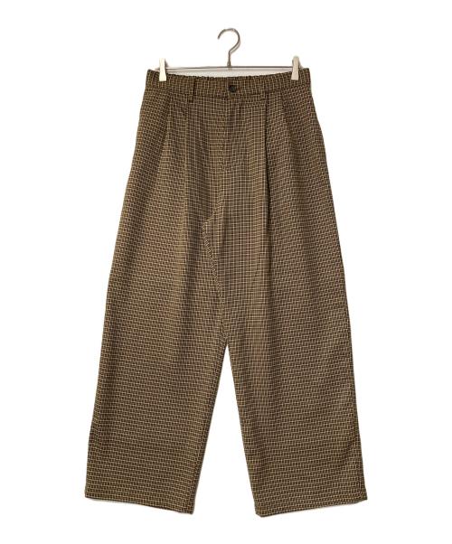 JOSEPH STUDIO（ジョセフスタジオ）JOSEPH STUDIO (ジョセフスタジオ) チェックワイドパンツ ブラウン×ベージュ サイズ:SIZE 6の古着・服飾アイテム