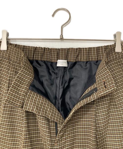 JOSEPH STUDIO（ジョセフスタジオ）JOSEPH STUDIO (ジョセフスタジオ) チェックワイドパンツ ブラウン×ベージュ サイズ:SIZE 6の古着・服飾アイテム