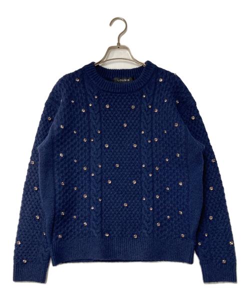 LOUNIE（ルーニー）LOUNIE (ルーニー) ビジュー付ニット ネイビー サイズ:SIZE Free 未使用品の古着・服飾アイテム