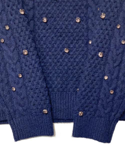 LOUNIE（ルーニー）LOUNIE (ルーニー) ビジュー付ニット ネイビー サイズ:SIZE Free 未使用品の古着・服飾アイテム