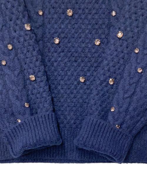LOUNIE（ルーニー）LOUNIE (ルーニー) ビジュー付ニット ネイビー サイズ:SIZE Free 未使用品の古着・服飾アイテム