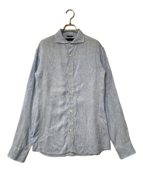 Junhashimoto（ジュンハシモト）Junhashimoto (ジュンハシモト) HORIZONTAL SHIRTS/ホリゾンタルシャツ ブルー サイズ:4の古着・服飾アイテム