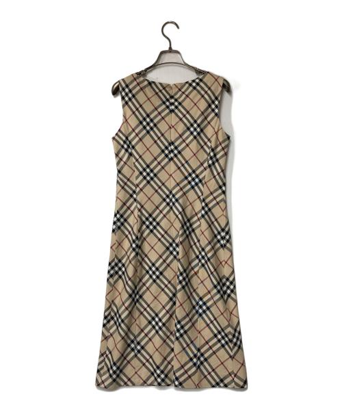BURBERRY BLUE LABEL（バーバリーロンドンブルーレーベル）BURBERRY BLUE LABEL (バーバリーロンドンブルーレーベル) ノースリーブノバチェックワンピース ベージュ サイズ:38の古着・服飾アイテム