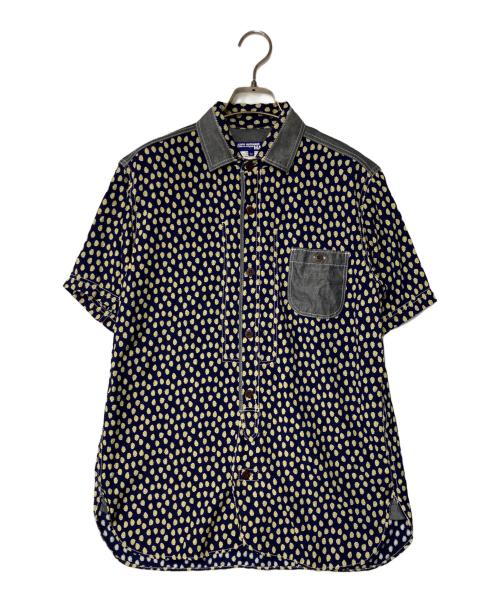 COMME des GARCONS JUNYA WATANABE MAN（コム デ ギャルソン ジュンヤ ワタナベ マン）COMME des GARCONS JUNYA WATANABE MAN (コム デ ギャルソン ジュンヤ ワタナベ マン) 総柄切替シャツ ネイビー×グレー サイズ:Mの古着・服飾アイテム