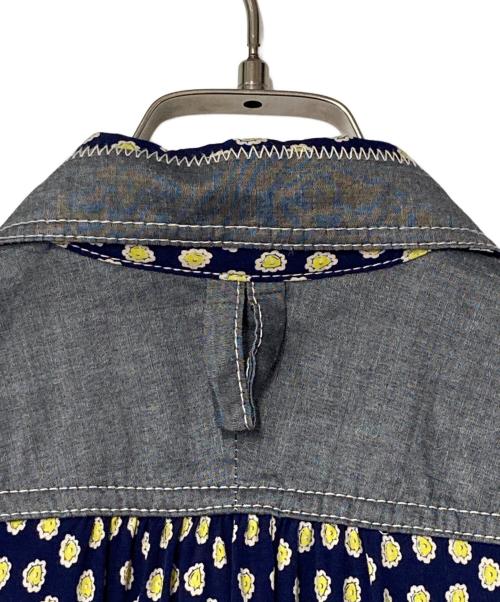 COMME des GARCONS JUNYA WATANABE MAN（コム デ ギャルソン ジュンヤ ワタナベ マン）COMME des GARCONS JUNYA WATANABE MAN (コム デ ギャルソン ジュンヤ ワタナベ マン) 総柄切替シャツ ネイビー×グレー サイズ:Mの古着・服飾アイテム